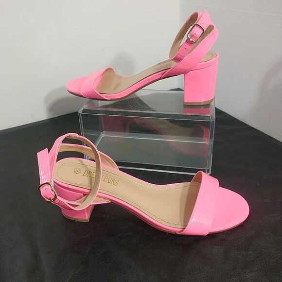 Dream Pairs Women's SZ 9.5 Hot Pink Carnival Ankle Strap Sandals Heels . - Picture 2 of 10